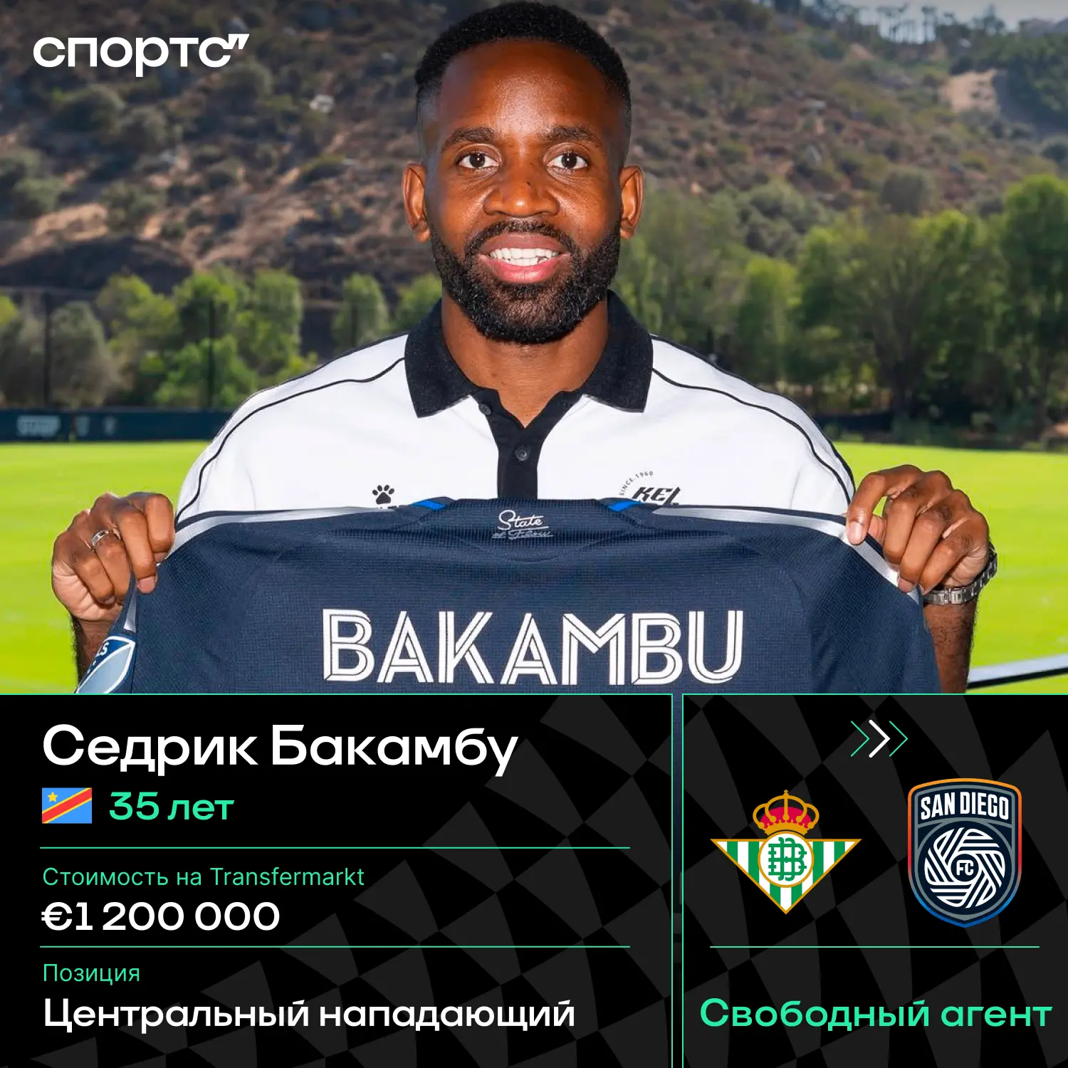 ✅✅✅ Официально: бывший нападающий «Вильярреала» и «Марселя» Седрик Бакамбу перебрался в...