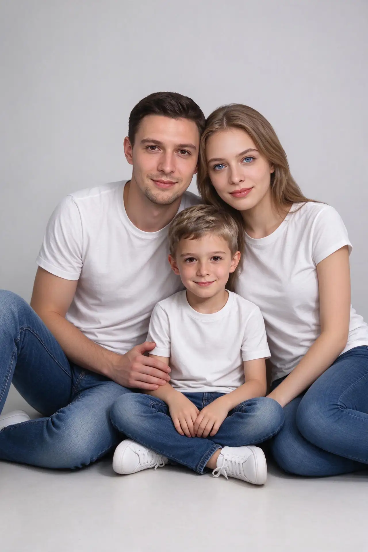 👨‍👩‍👦 Семья в белом