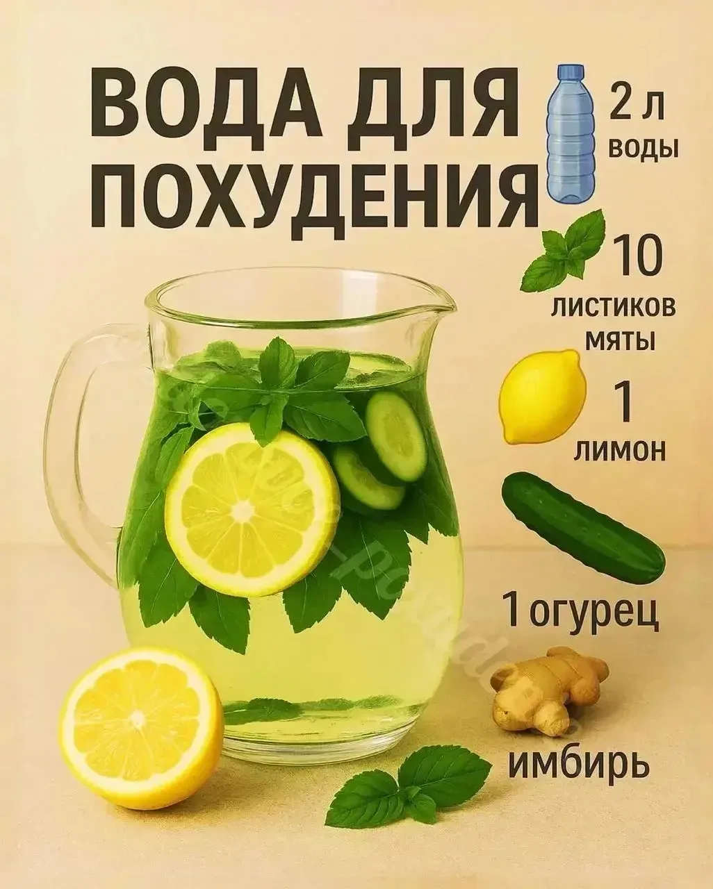 💧Вода для похудения — простой и вкусный способ разогнать обмен веществ и снизить аппет...