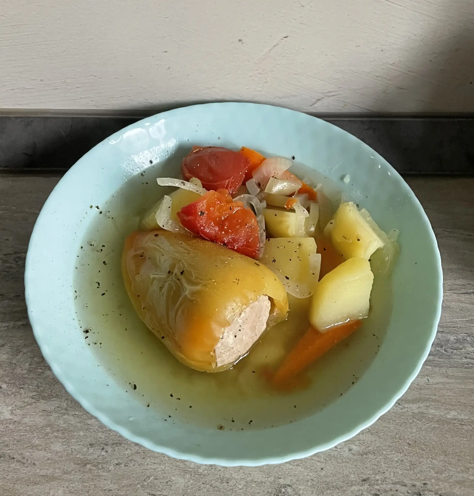 🍲 Рецепт: Шурпа с фаршированным перцем🫑