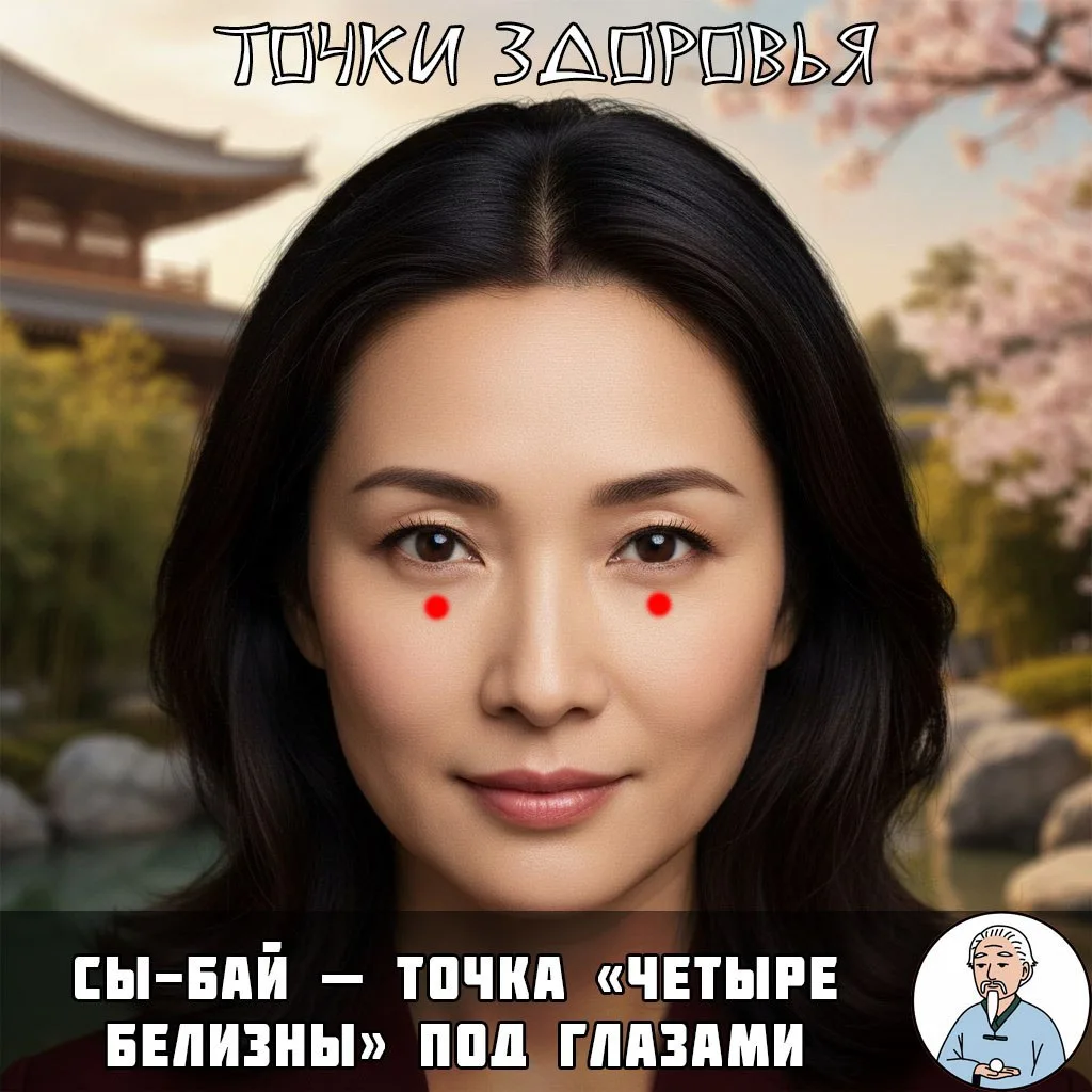 Точка от отёчности лица