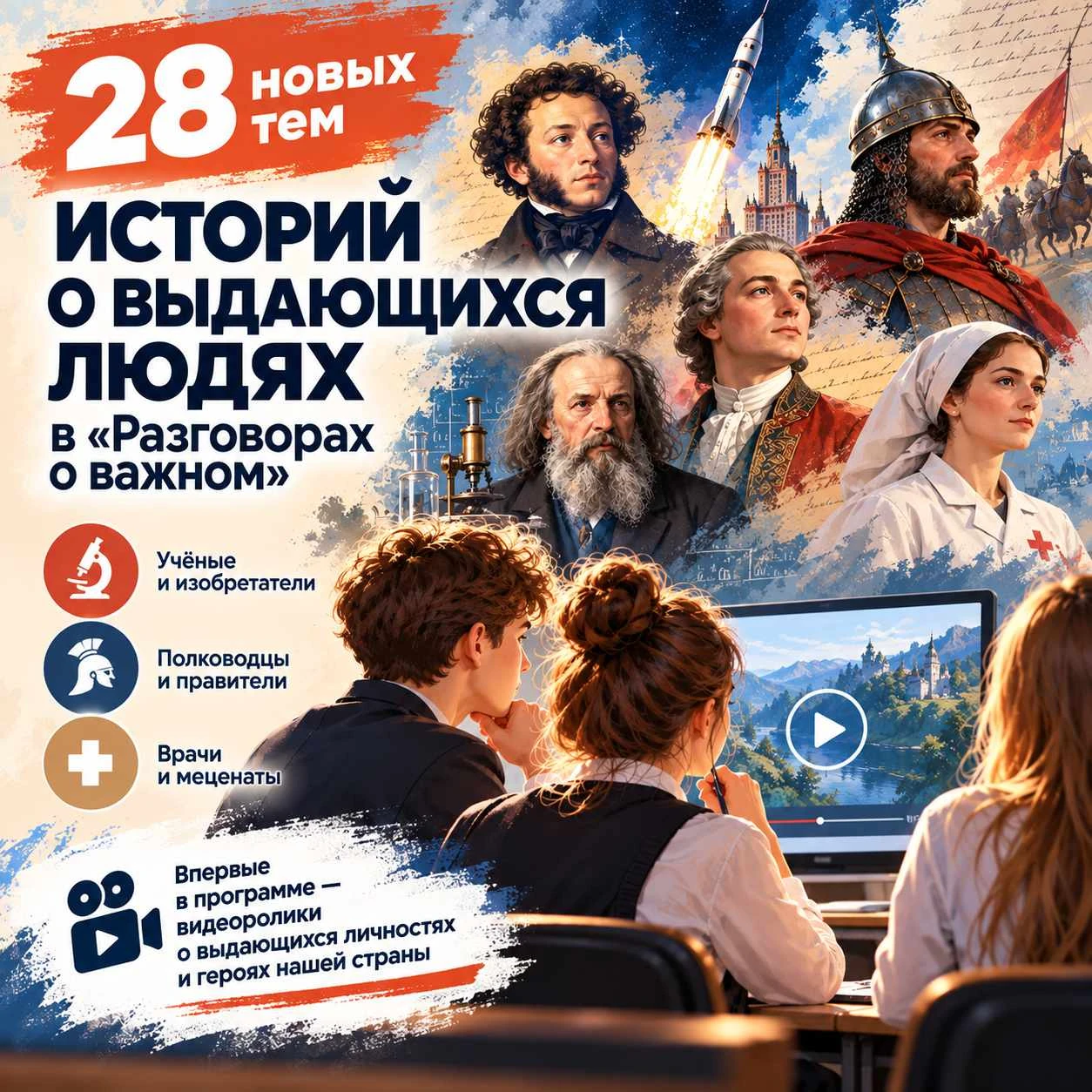 🎬 28 историй о выдающихся людях: что нового появится в «Разговорах о важном»