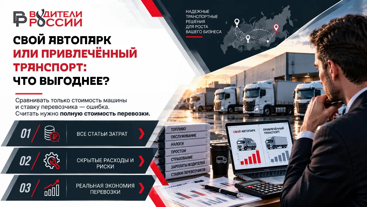 🚛 Свой автопарк или привлечённый транспорт: что выгоднее?