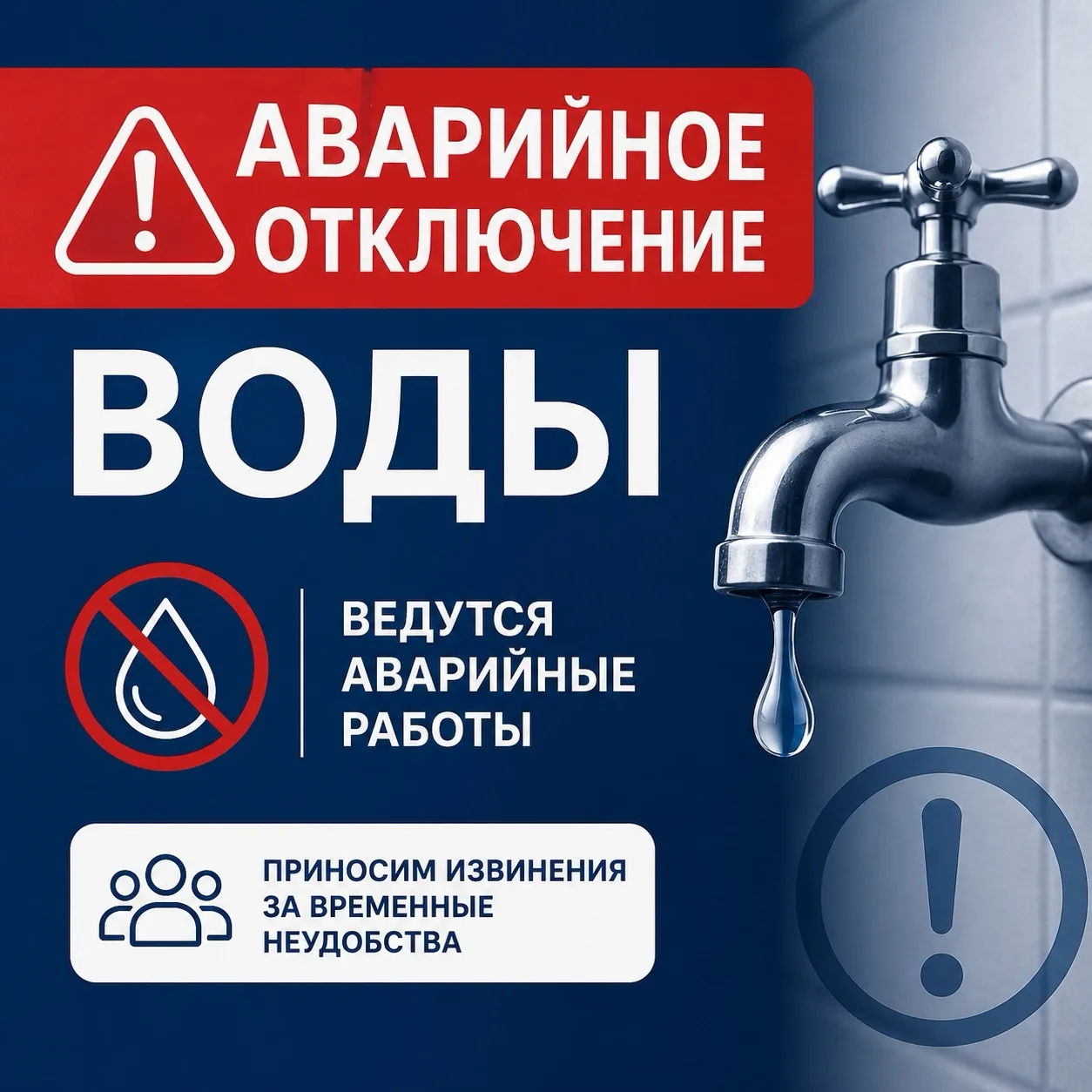 Уведомление об отключении водоснабжения❗️