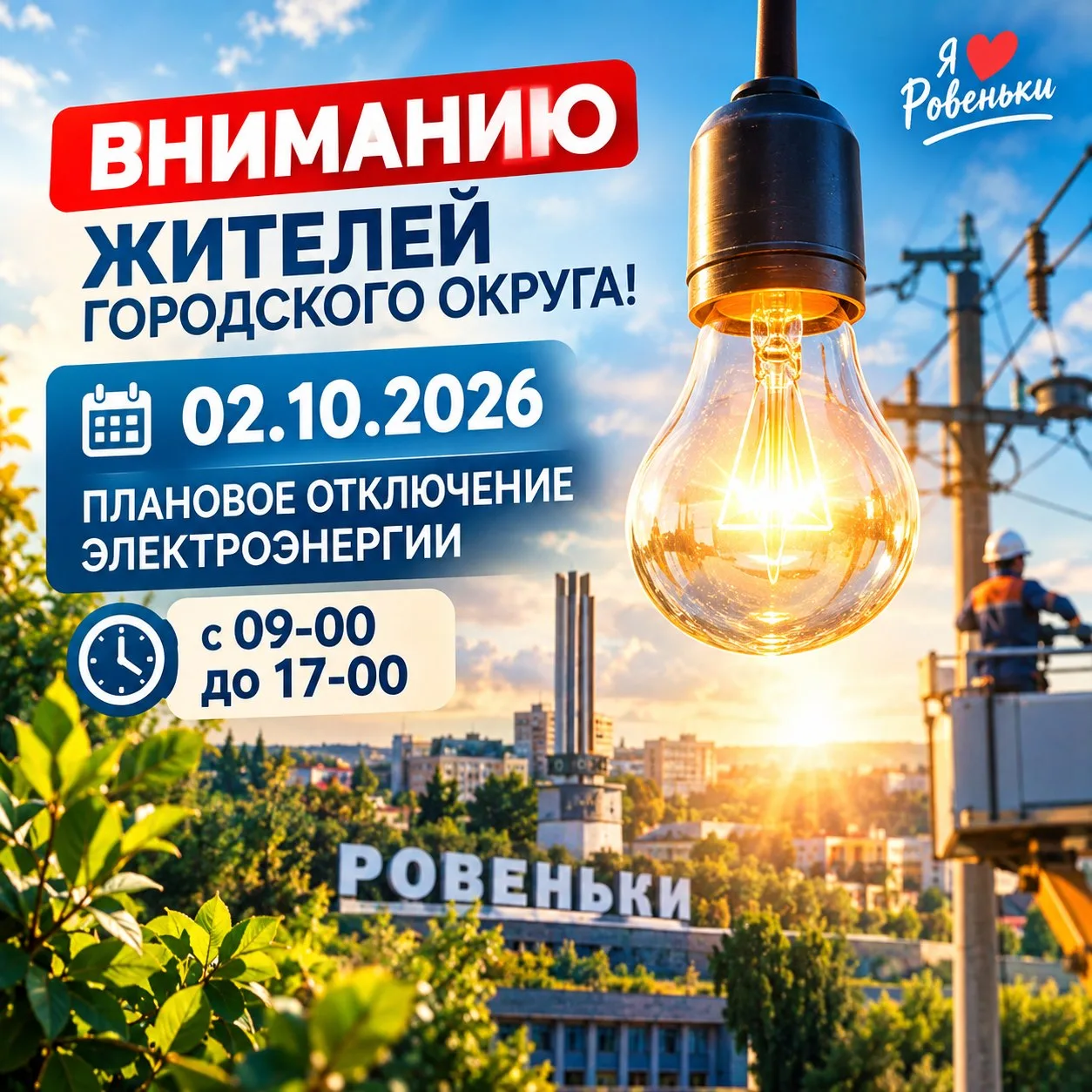 ⚡️ ВНИМАНИЕ! ПЛАНОВОЕ ОТКЛЮЧЕНИЕ ЭЛЕКТРОЭНЕРГИИ ⚡️