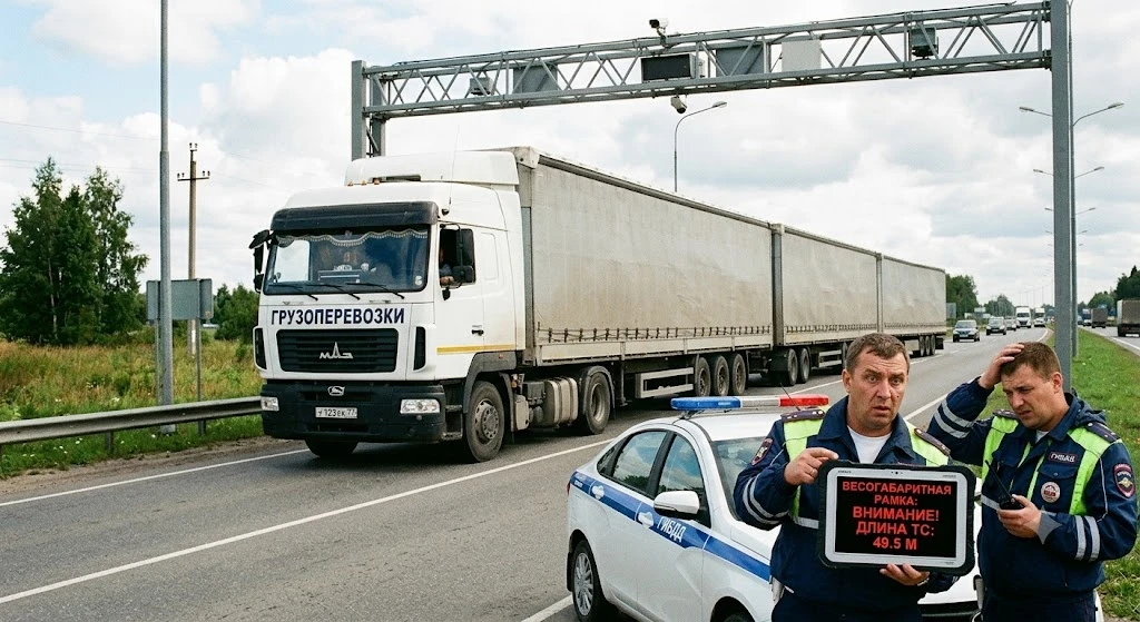 МАЗ вырос до 49,5 метров по мнению весогабаритной рамки

В Новгородской области весогабаритная рамка
