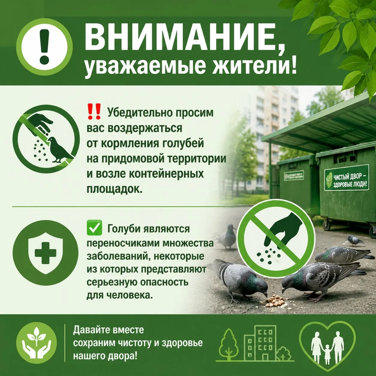 🚫🕊Внимание, уважаемые жители!