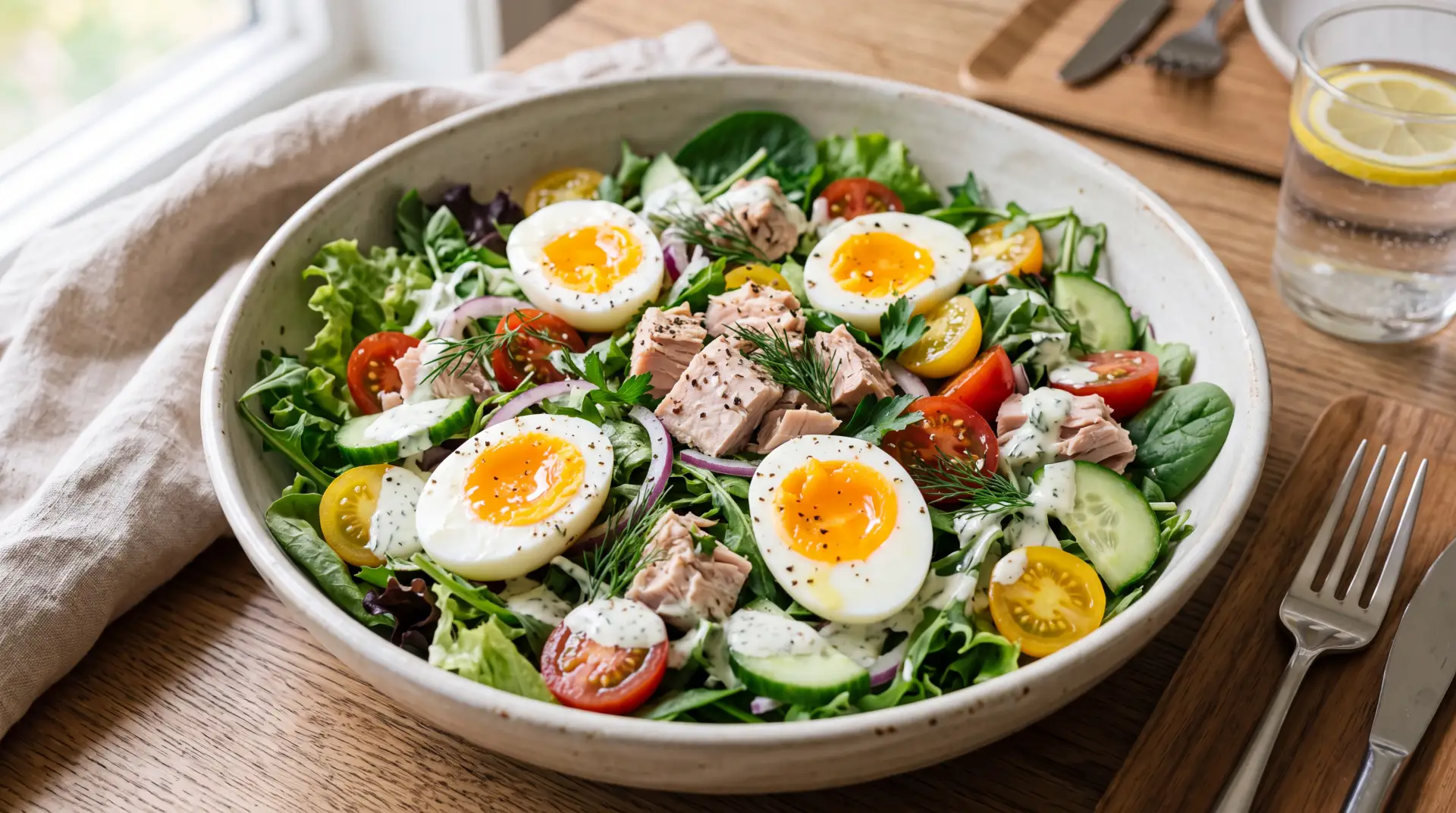 Салат с тунцом и яйцом 🥗