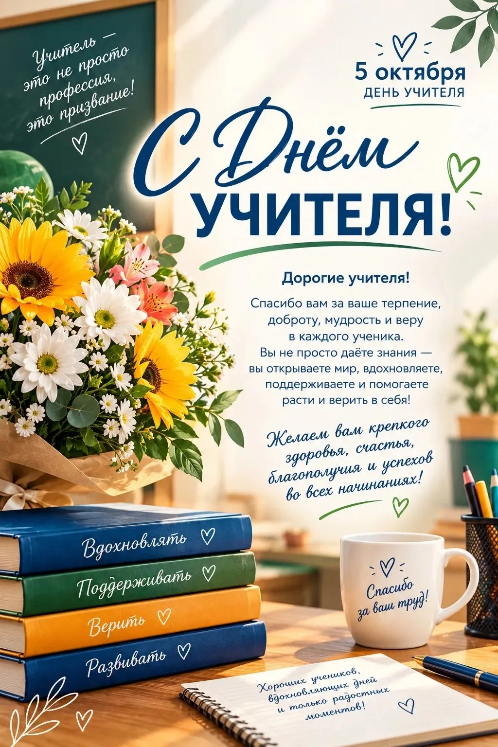 📢✨ Объявление: Акция «Поздравь учителя» + рубрика «Знакомство с учителем» ✨📢