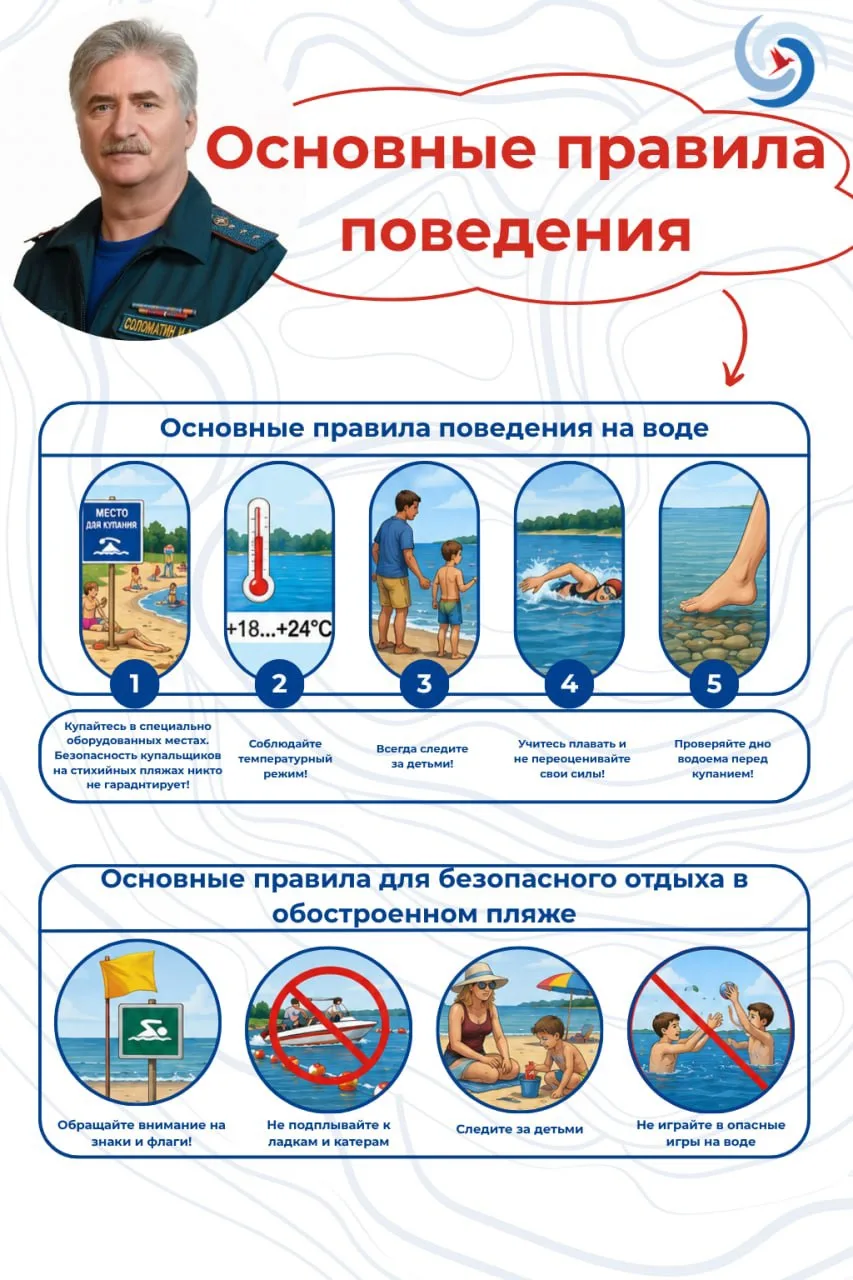 ✔️ Безопасность на воде: напоминает воспитатель кадетского класса

Вода — это здоровье и радость, но