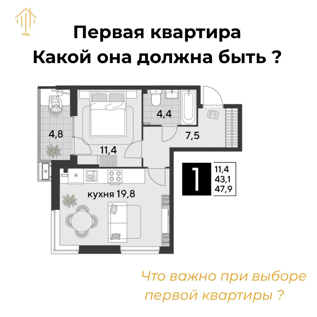 Интересный вариант для тех, кто выбирает свою первую квартиру