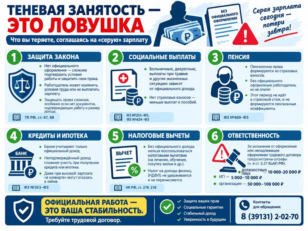 Столкнулись с фактами неформальной занятости?