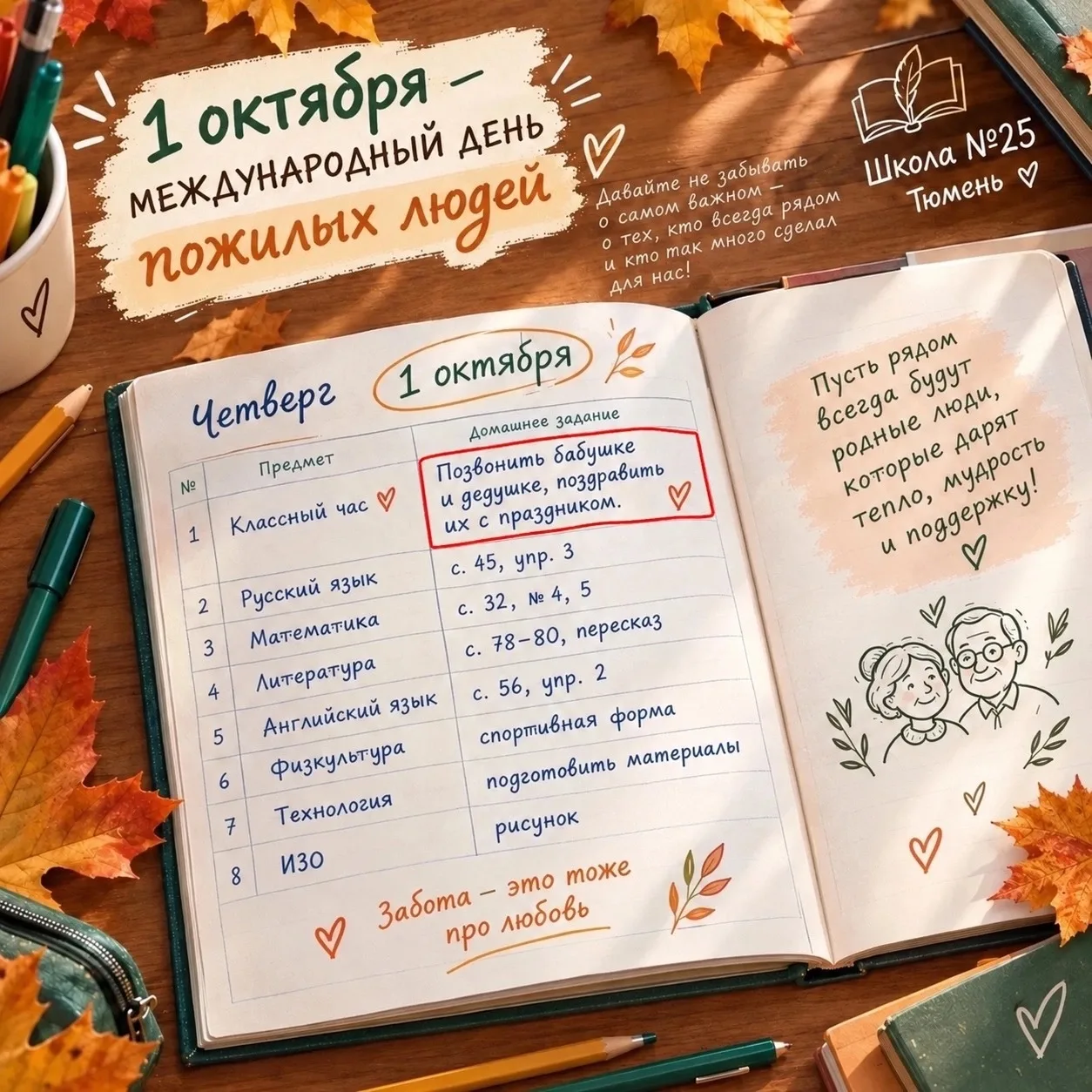 🍂 Сегодня — Международный день пожилых людей! Это особенный день, когда хочется ещё ра...