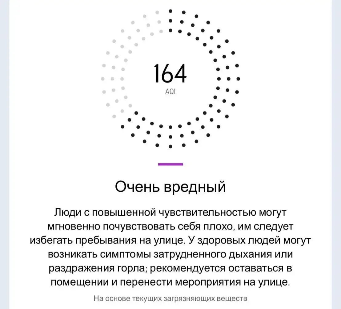 ⚡️ Качество воздуха резко ухудшилось в Питере — уровень загрязнения стал «очень вредным».