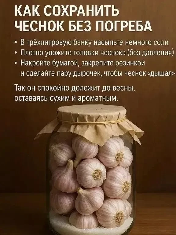 Как сохранить чеснок дольше👌