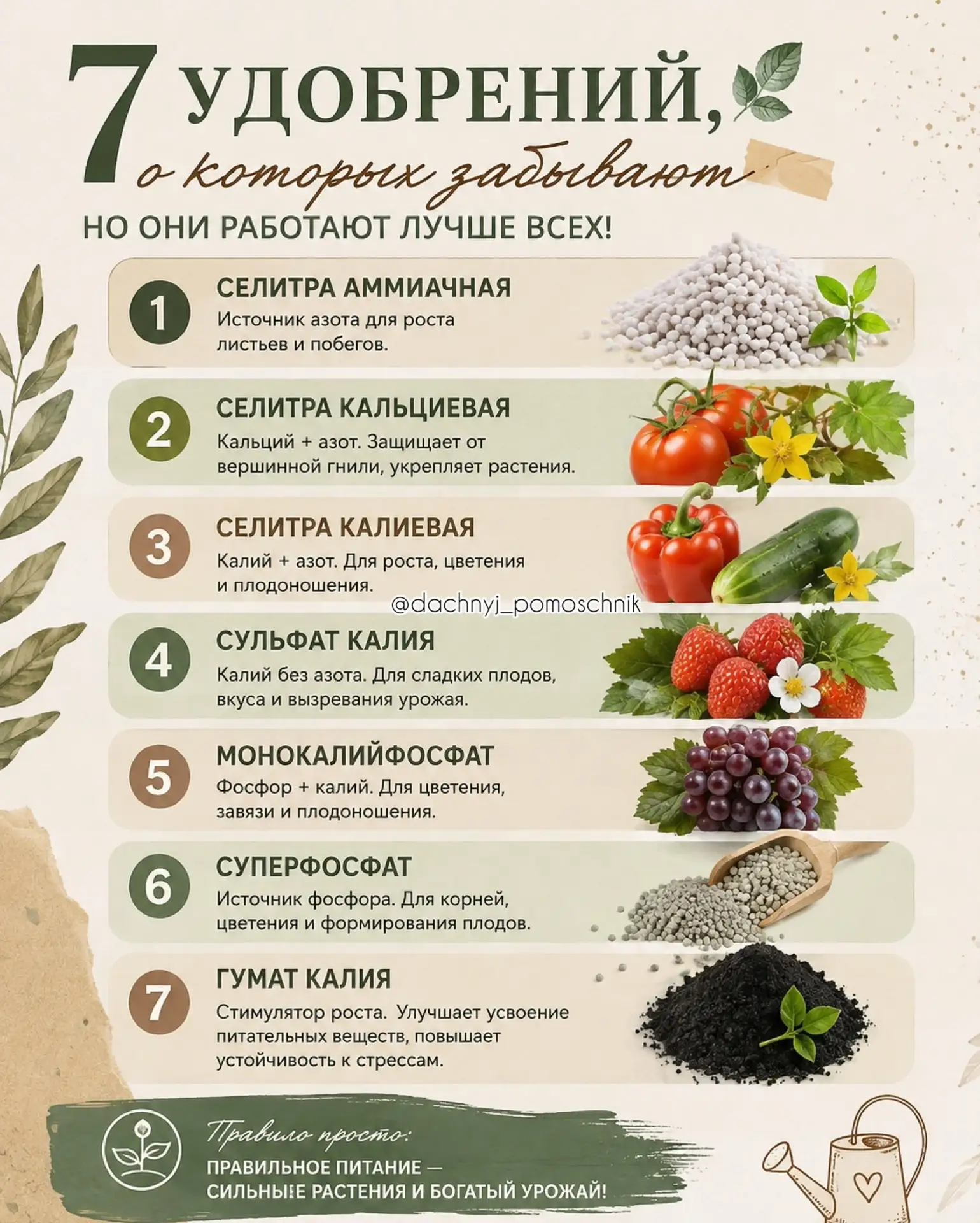 🌱7 удобрений, о которых забывают