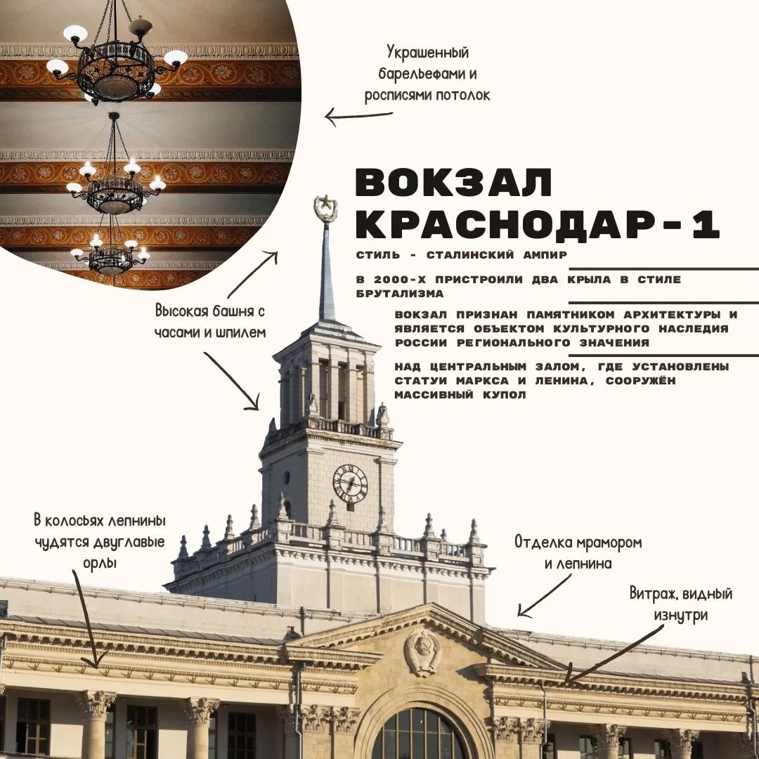 🏣 Рассказываем, чем примечательны вокзалы Юга с точки зрения архитектуры. Часть вторая✨