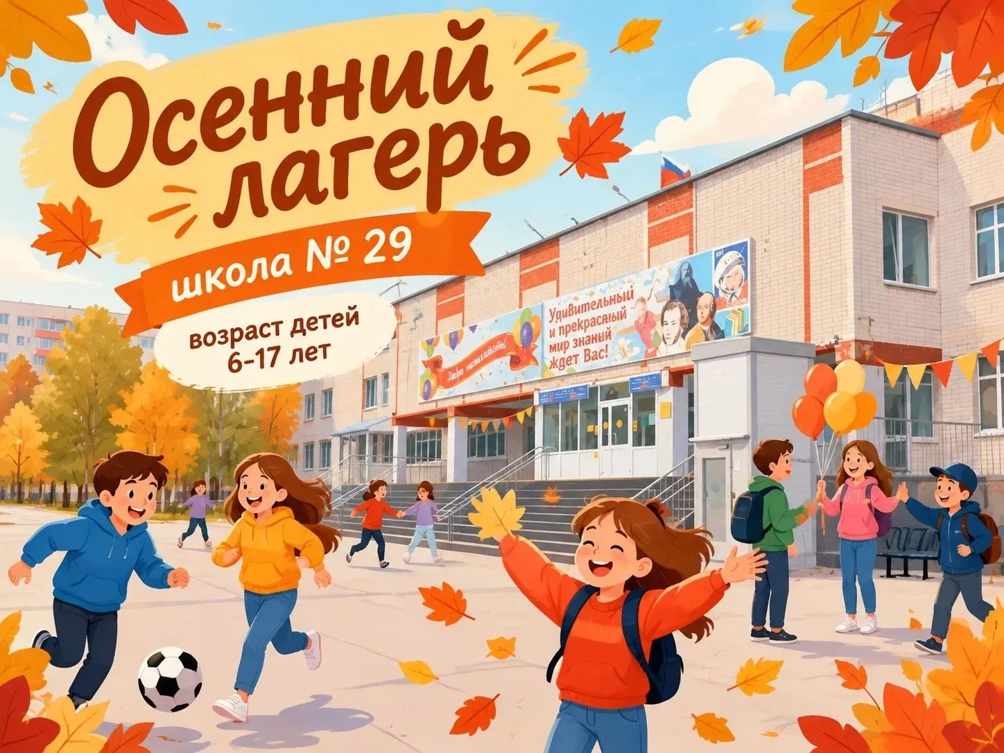 📌Уважаемые родители, осенний лагерь с дневным пребыванием детей «В гостях у Светофорик...