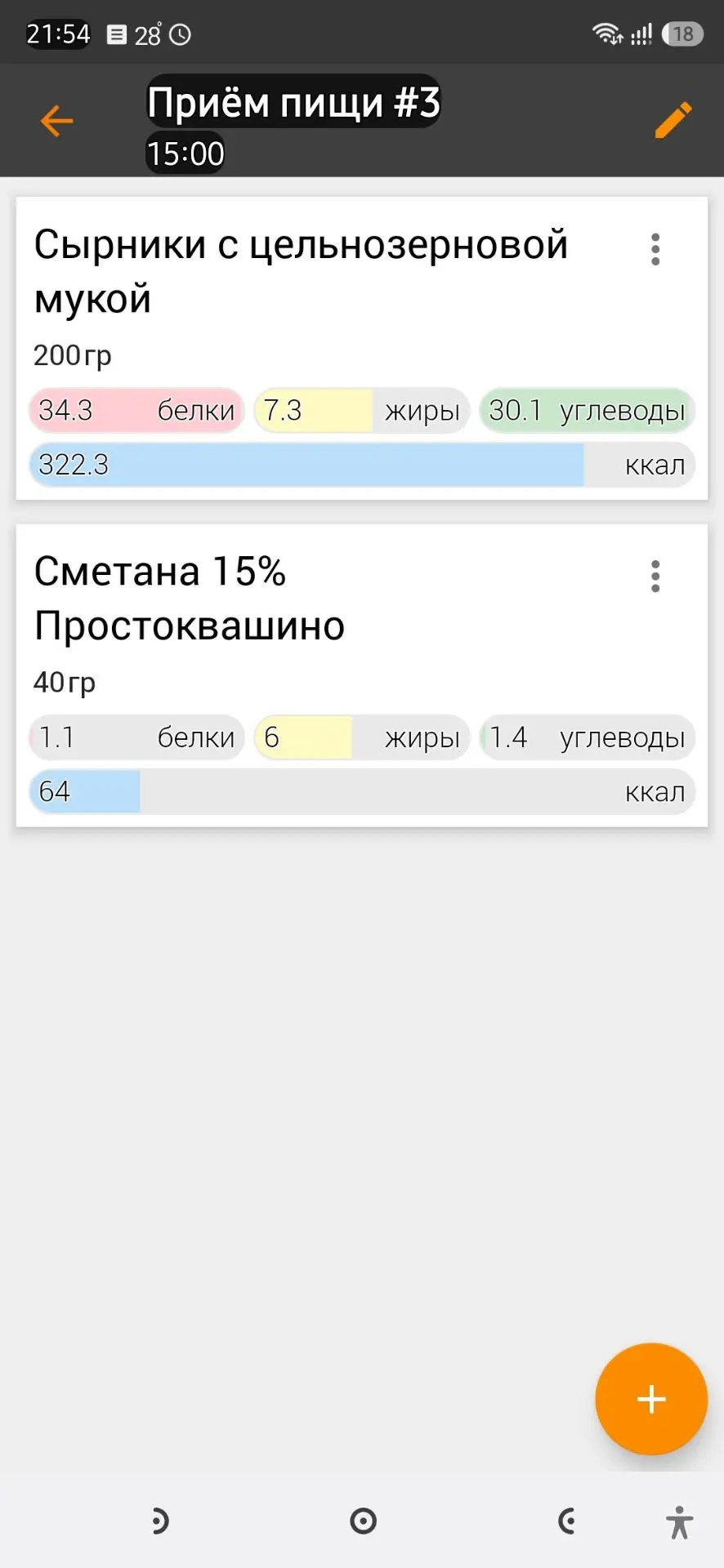 Примерное меню на завтра