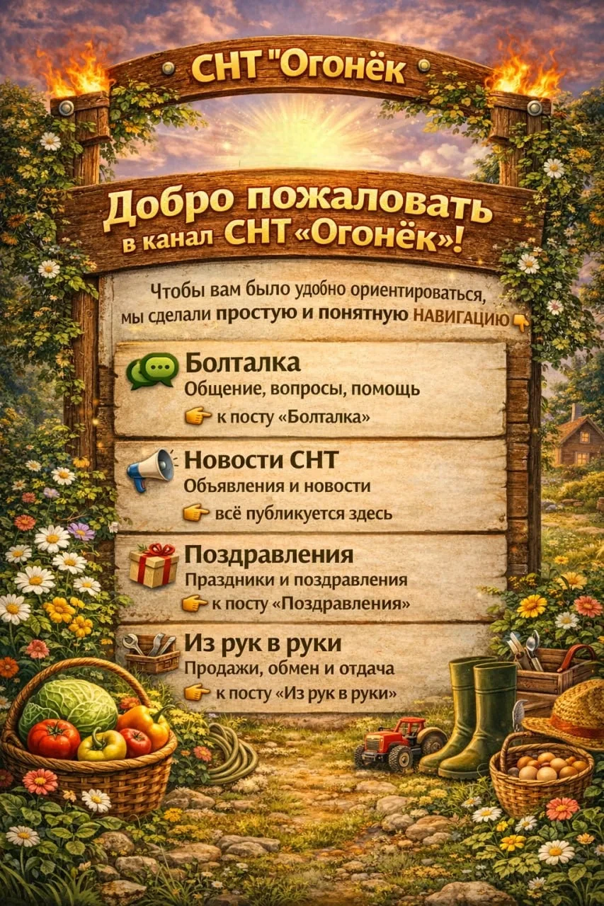 🌿 Добро пожаловать в канал СНТ «Огонёк»!