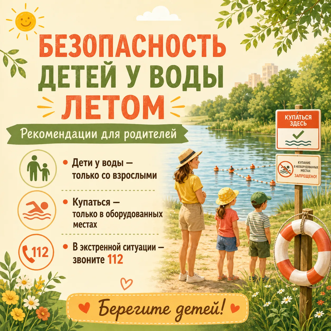 Безопасность детей на воде в летний период