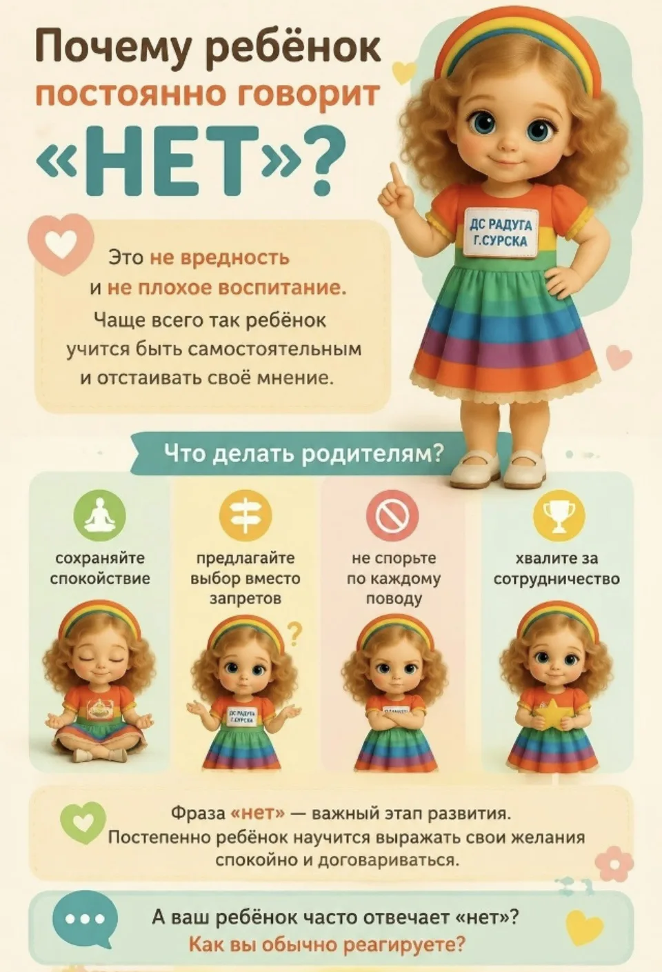 🙅 Почему ребёнок постоянно говорит «нет»?
