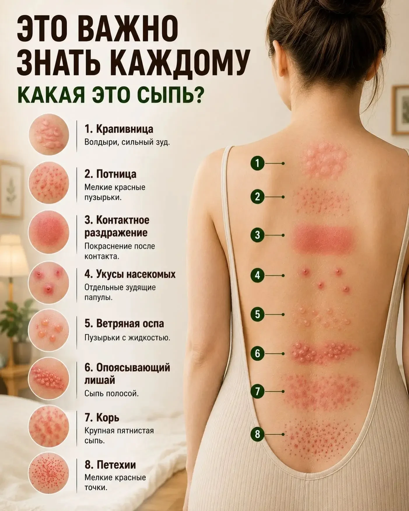 😳 Некоторые виды сыпи очень похожи, но причины могут быть совершенно разными.

🔹 Крапивница — зудя