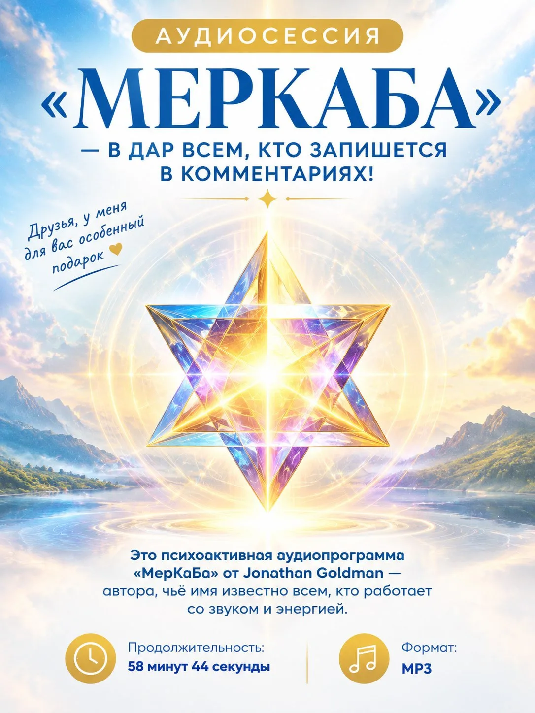 ✨ АУДИОСЕССИЯ «МЕРКАБА» — В ДАР ВСЕМ, КТО ЗАПИШЕТСЯ В КОММЕНТАРИЯХ! ✨