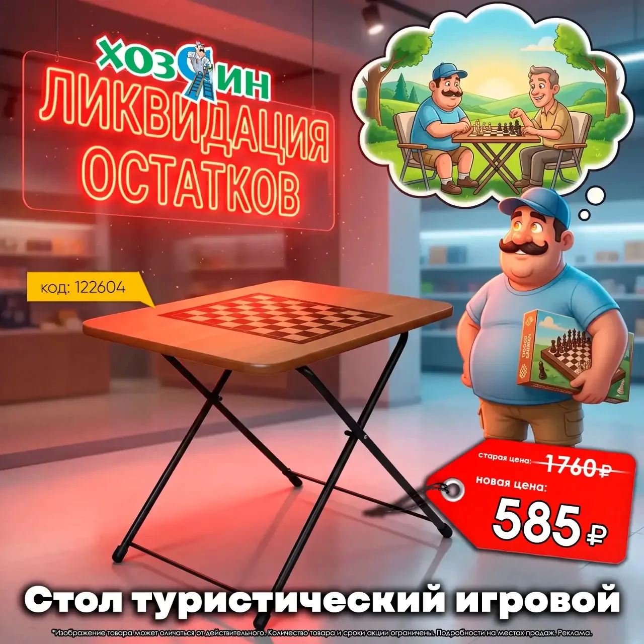 🔥ЛИКВИДАЦИЯ ОСТАТКОВ: забирайте игровой стол со скидкой 66%! ♟️

Только сейчас — туристический шахм
