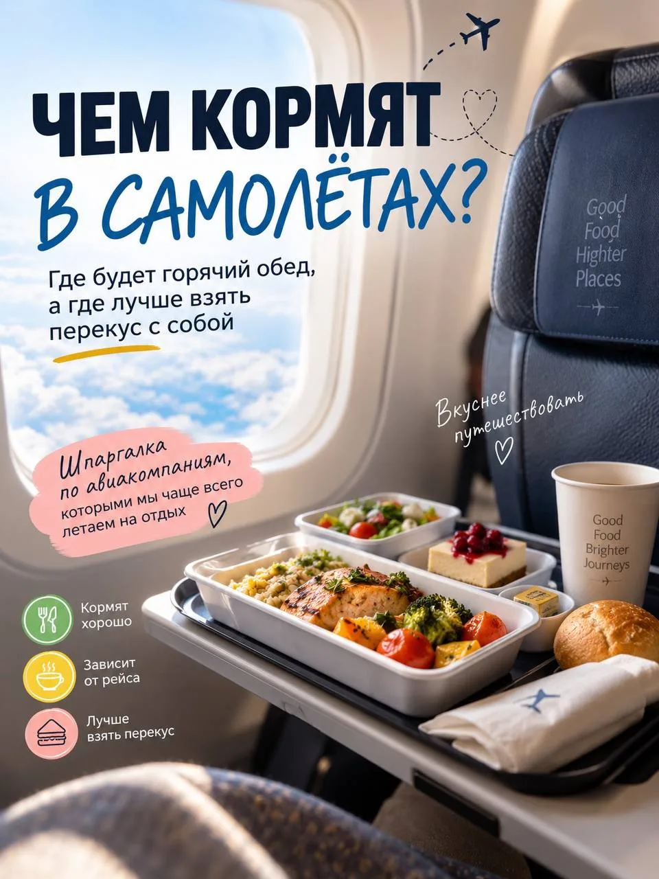 Продолжаем разбираться, чем нас будут кормить по дороге в отпуск 😉
