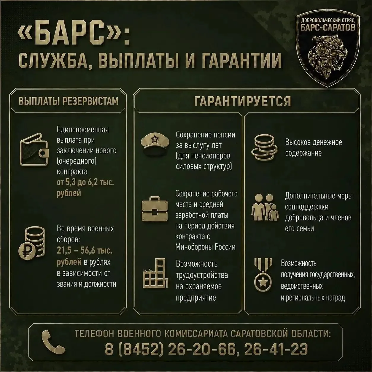 В Саратовской области продолжается набор в отряд «Барс-Саратов»