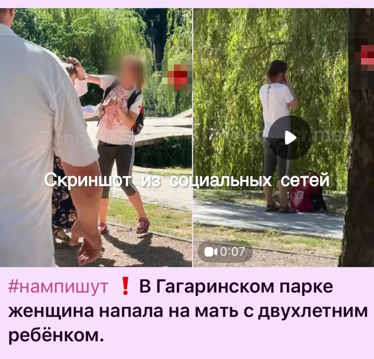 Женщина напала на мать с ребенком в Гагаринском парке Симферополя — полиция проводит пр...