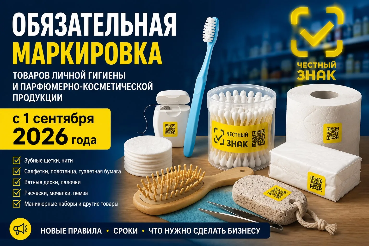 В список товаров, подлежащих обязательной маркировке, добавили хозяйственные и санитарн...