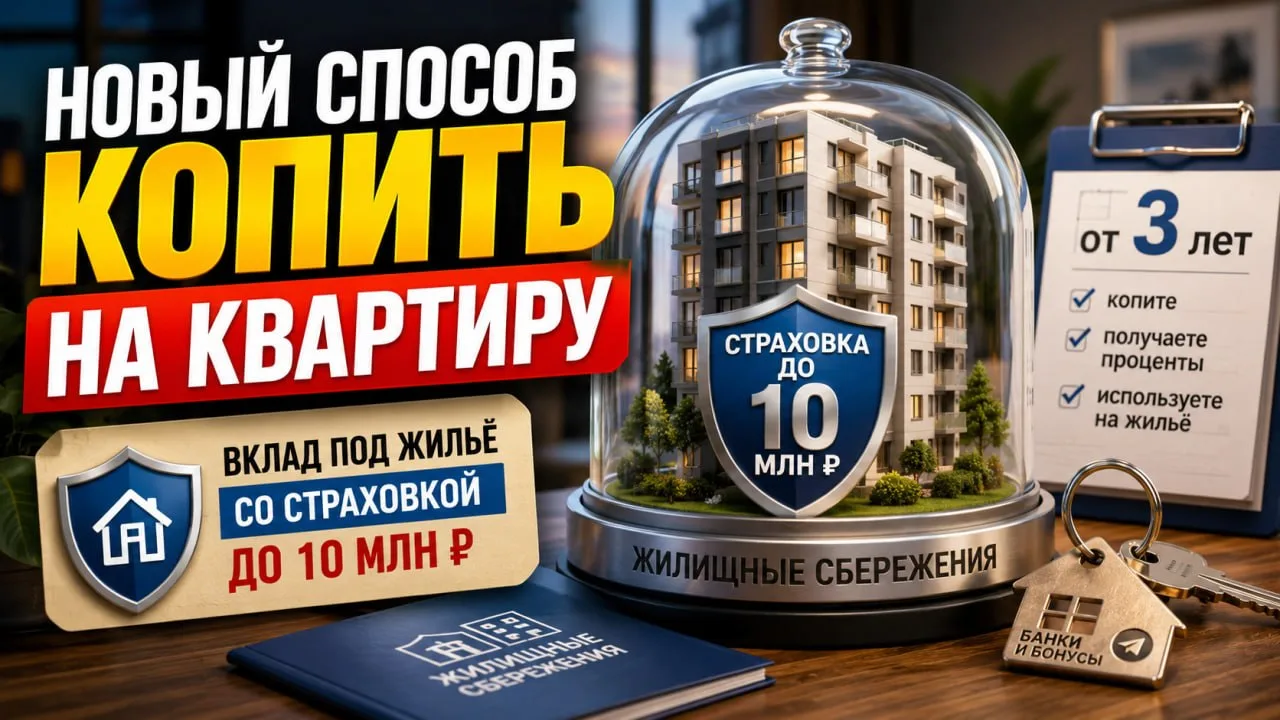 💳 Новый способ копить на квартиру: вклад под жильё со страховкой до 10 млн ₽