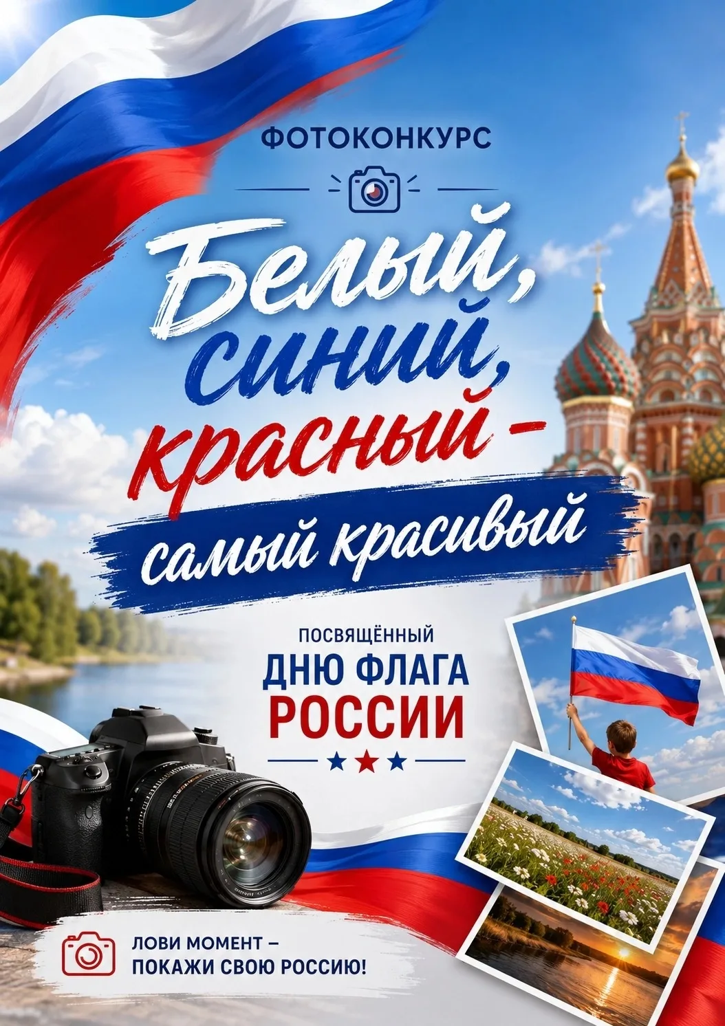 🇷🇺Приглашаем стать участником фотоконкурса «Белый, синий, красный – самый красивый» к...