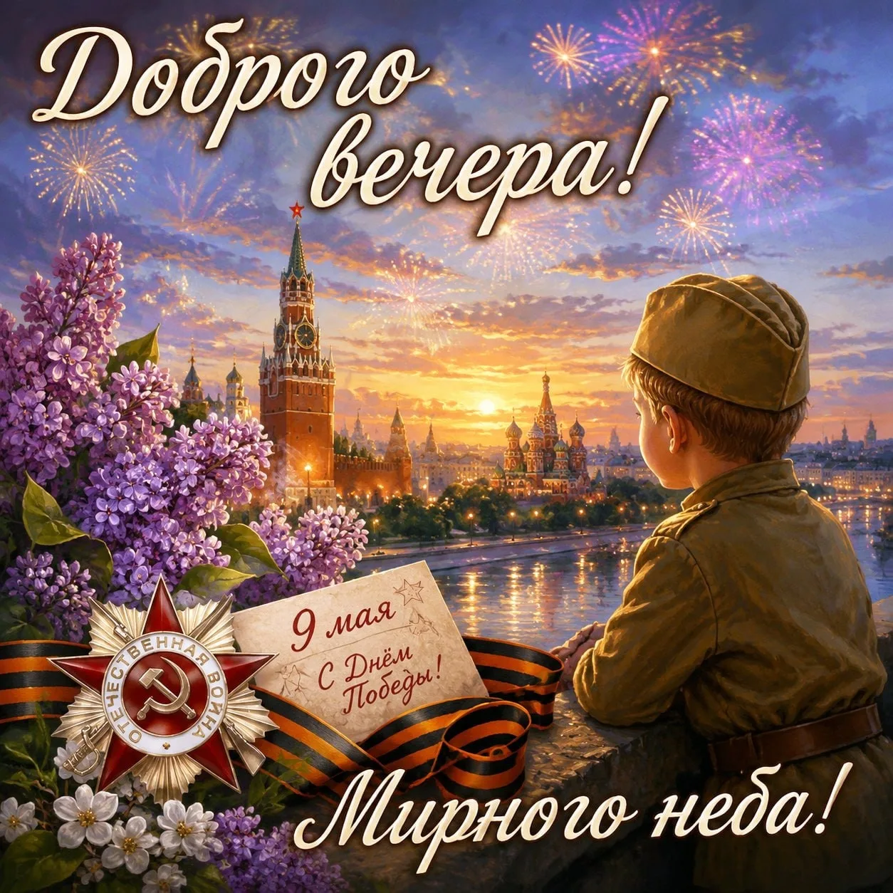 🌙🇷🇺 Доброго вечера! Мирного неба!  Этот майский вечер особенный ✨ В День Победы мы с благодарностью 