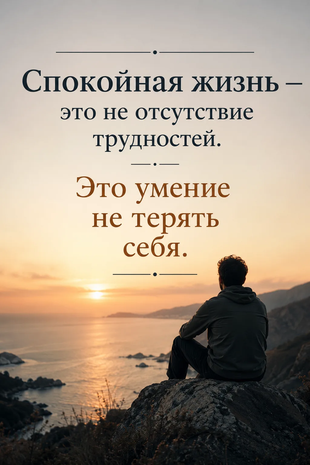 Спокойная жизнь — это не отсутствие трудностей. Это умение не терять себя.