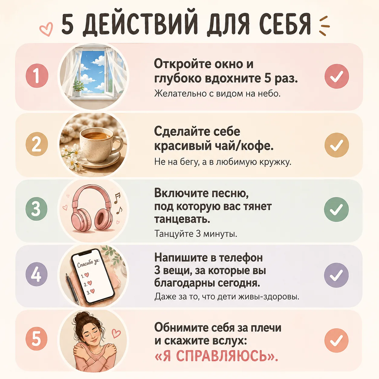 Как за 10 минут поднять себе настроение: чек-лист Когда всё плохо и кажется, что вы заг...