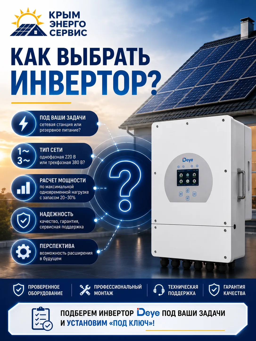 Как выбрать инвертор для солнечной электростанции