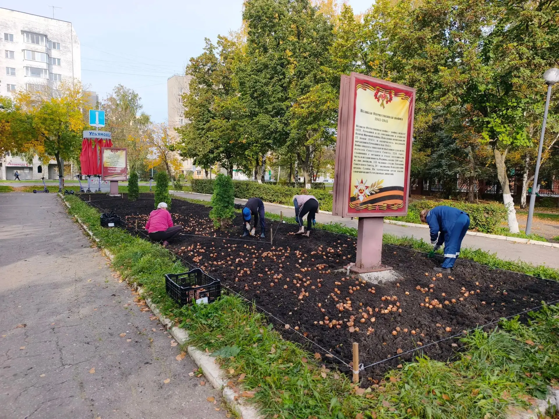 🌷Сотрудники Центра по благоустройству и озеленению продолжают высаживать тюльпаны.