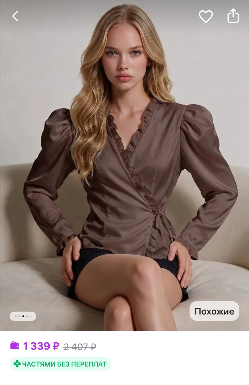 Элегантная женская блузка шоколадного цвета 🤎