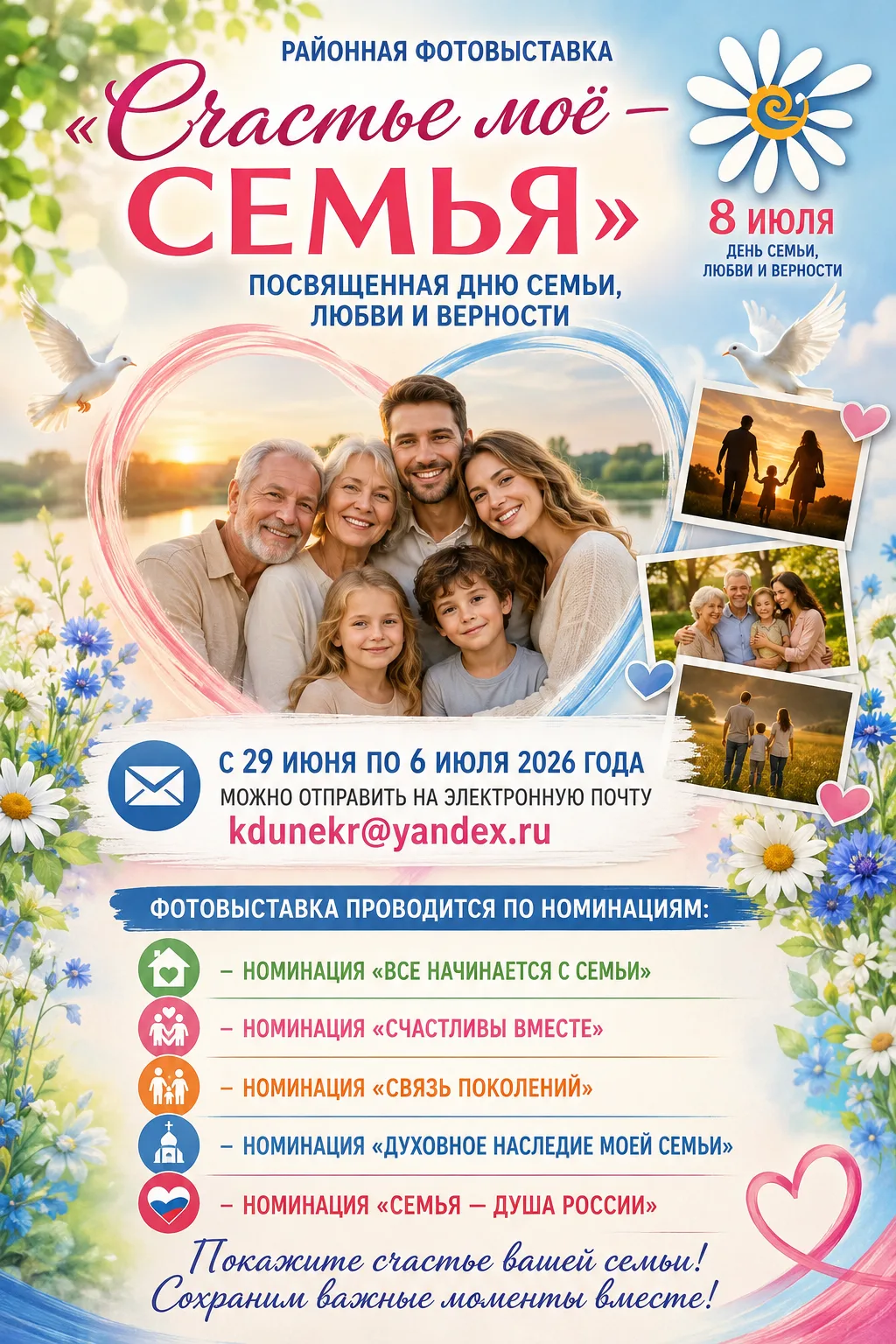 📸 Покажи счастье своей семьи на фотовыставке!

Дорогие друзья! Приближается один из самых теплых и 