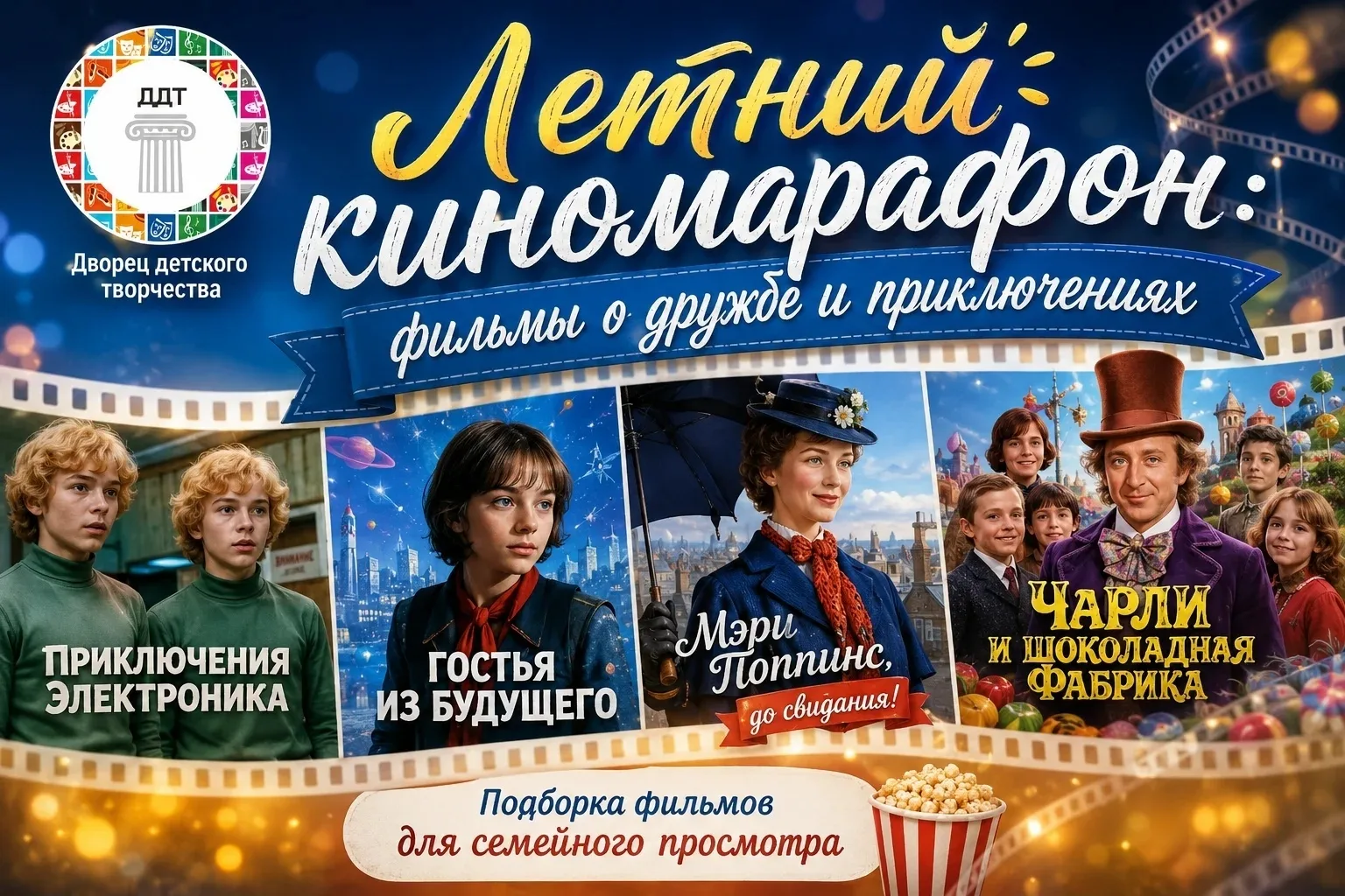 🎥 Летний киномарафон: подборка фильмов для семейного просмотра 🎥

Дворец детского творчества предл