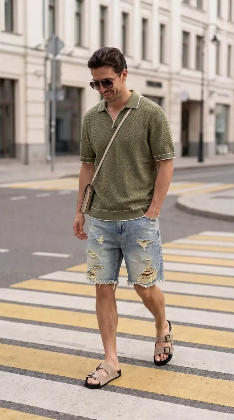 ☀️Как выглядеть стильно в +30?
👕 Дышащий трикотаж
💣 Правильный крой шорт
👌🏻 Удобная обувь
Собрал
