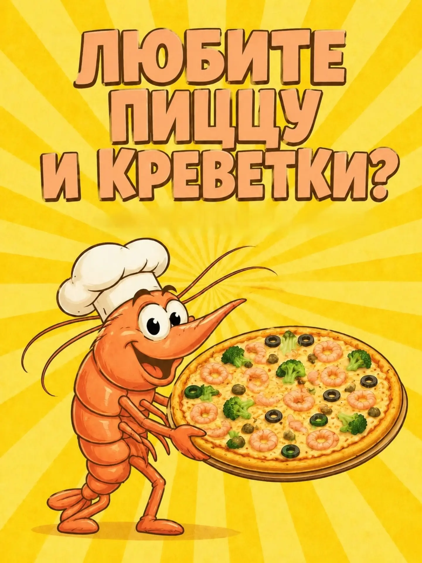 Любите, когда в пицце есть креветки? 🍤