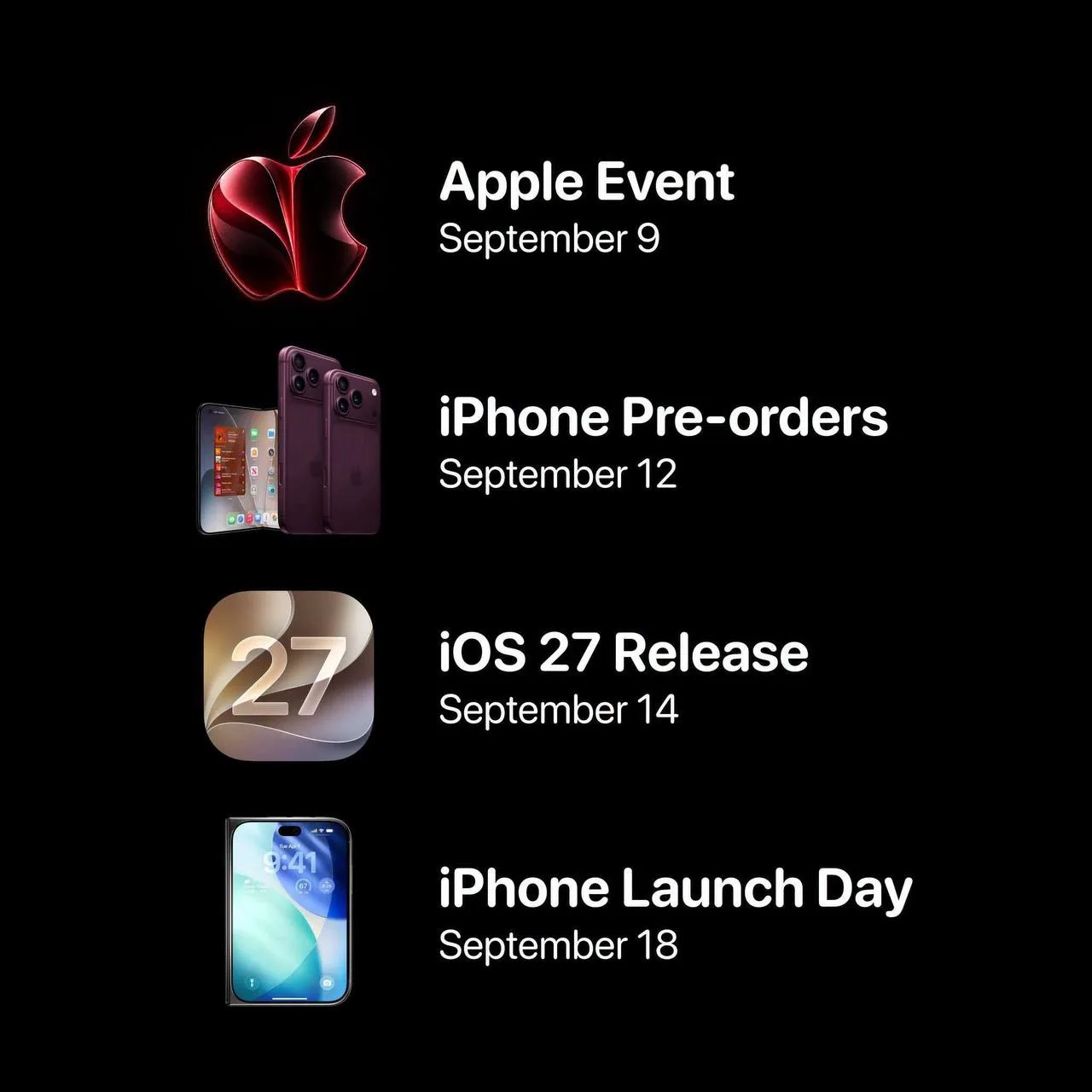 Ожидаемые даты анонса, предзаказа и выхода iPhone 18 Pro, iPhone 18 Pro Max и iPhone Ul...