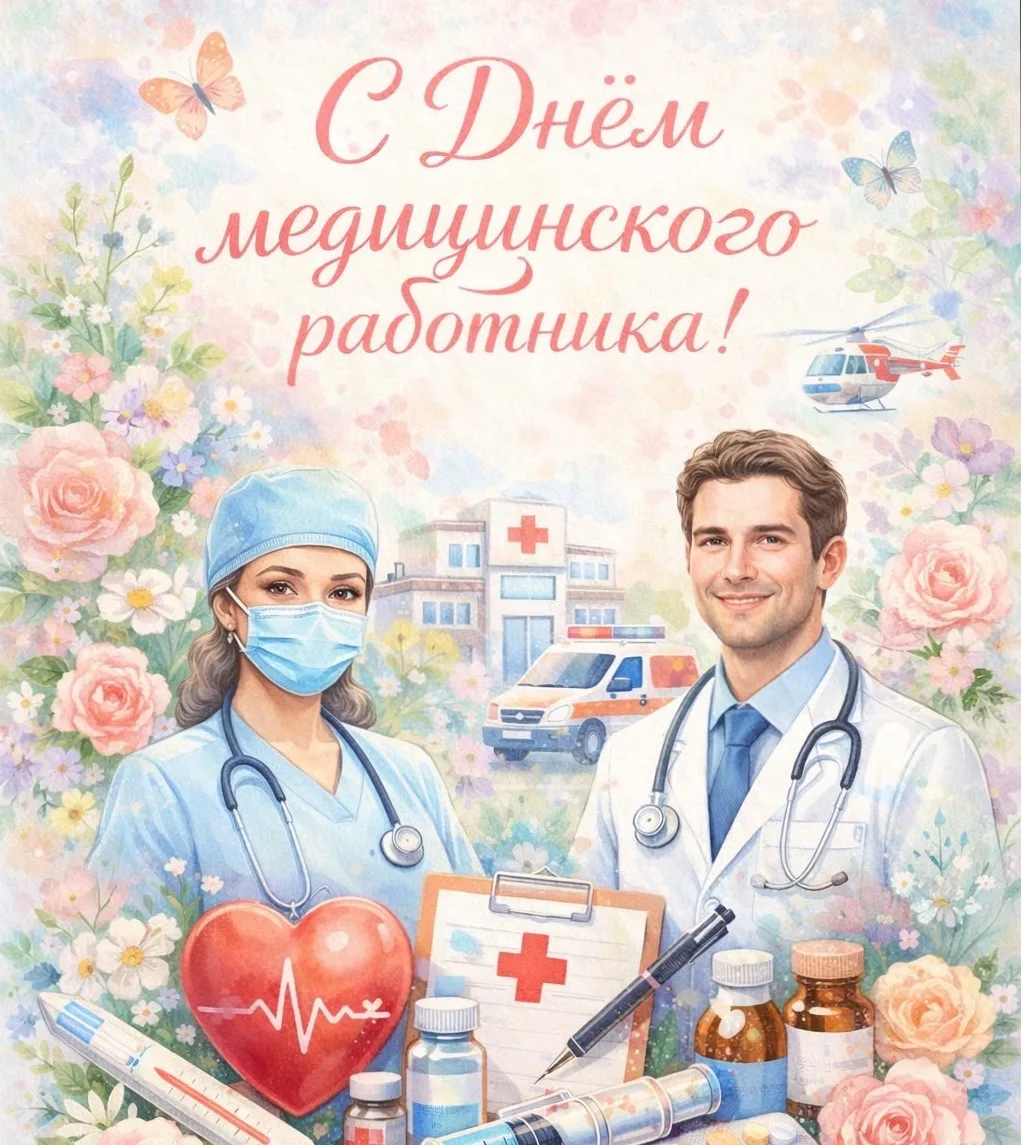 С Днём медицинского работника! 🩺💐

Сегодня мы говорим «спасибо» тем, кто каждый день стоит на стра