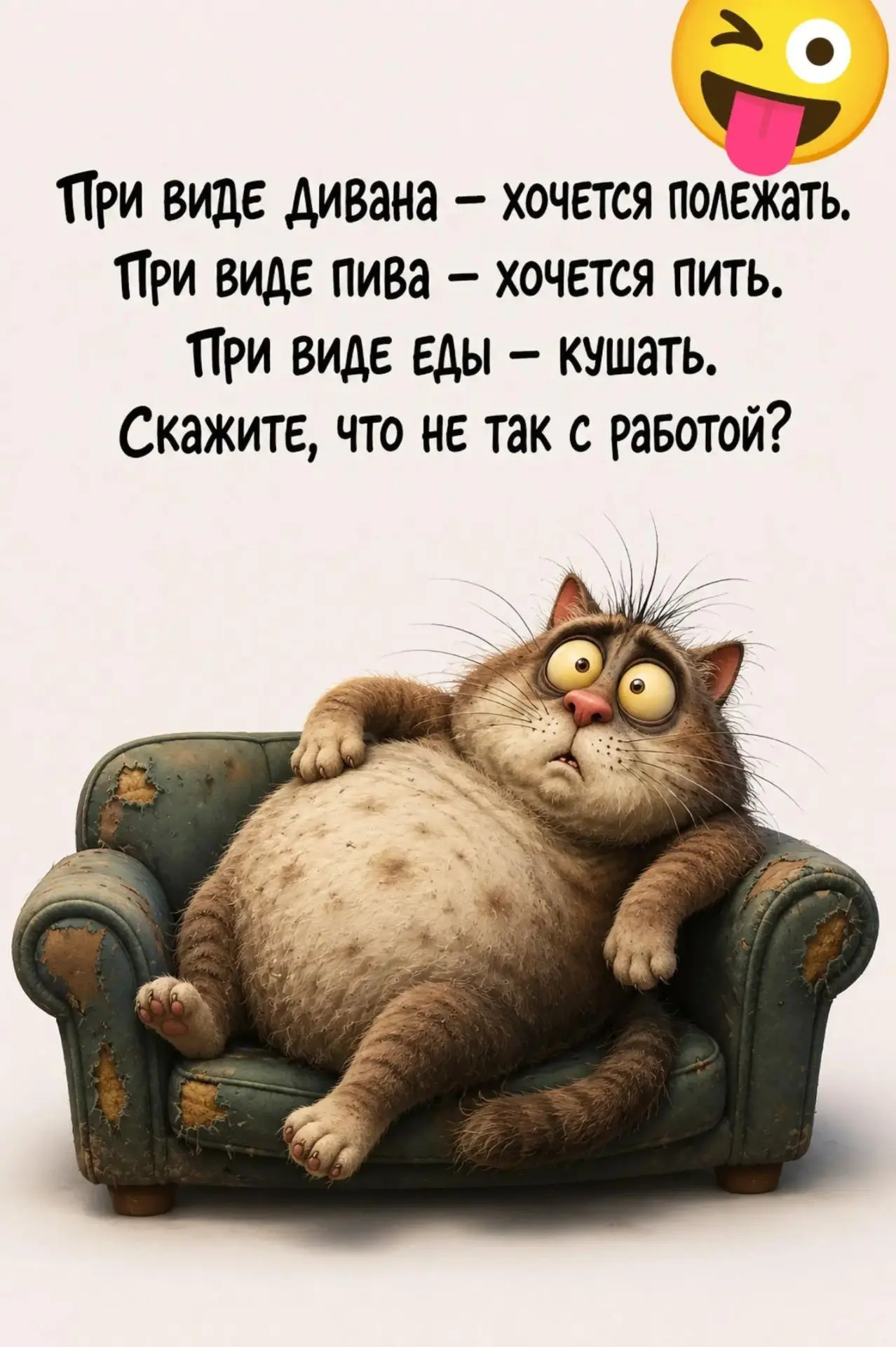 Диван зовёт прилечь, пиво — припить, еда — поклевать...

А работа... Ну, при виде работы почему-то х