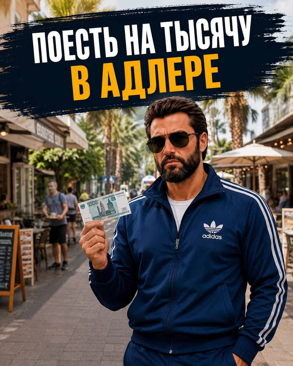 Можно ли в Адлере поесть на тысячу? А наесться?

Тысяча рублей в августовском Адлере — деньги с непр