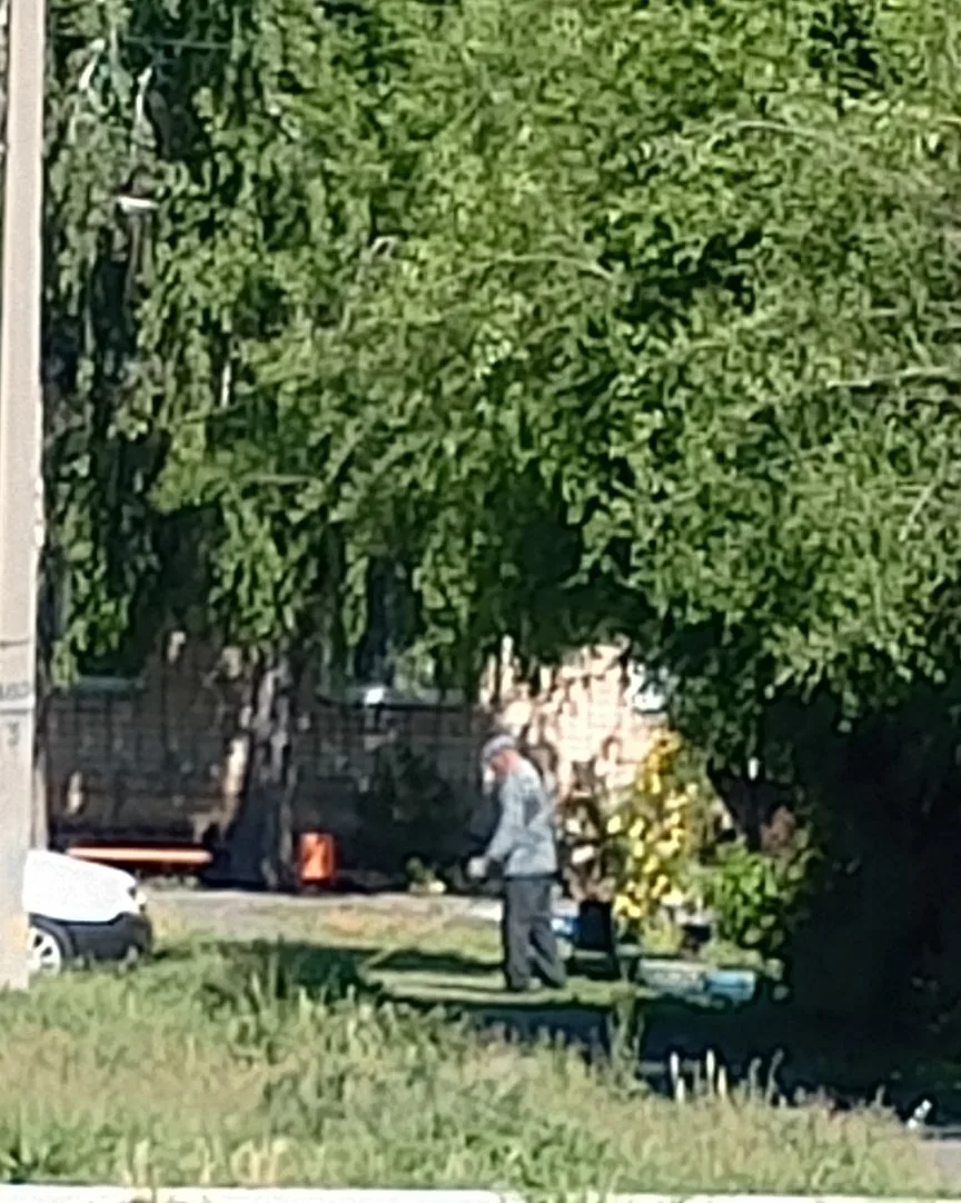 Производится покос травы.